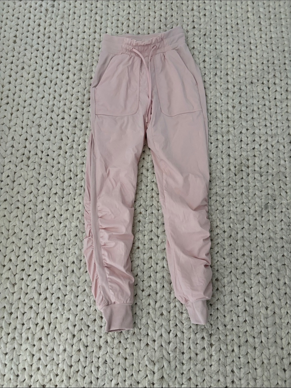 lululemon athletica blush pink waistband yoga shorts